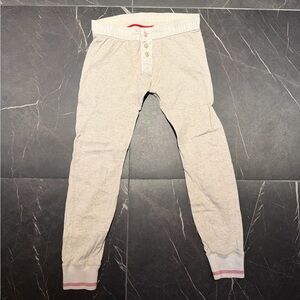 Abercrombie & Fitch cream thermals with Red Accents